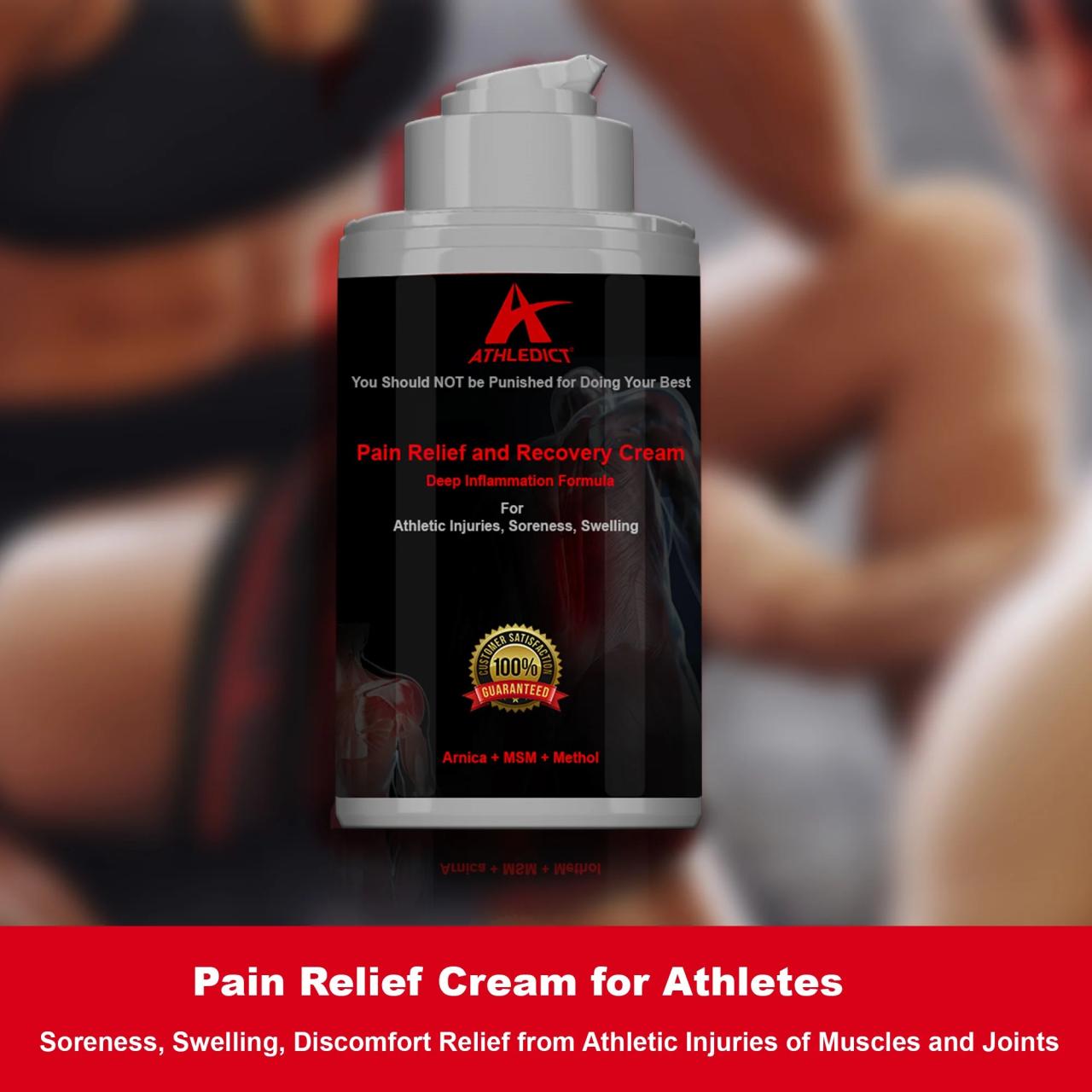 Pain relief cream injury relieves swelling soreness athletes stiffness Topical pain relief creams for athletes